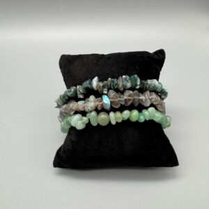 Set: Groene aventurine, labradorite en mosagaat